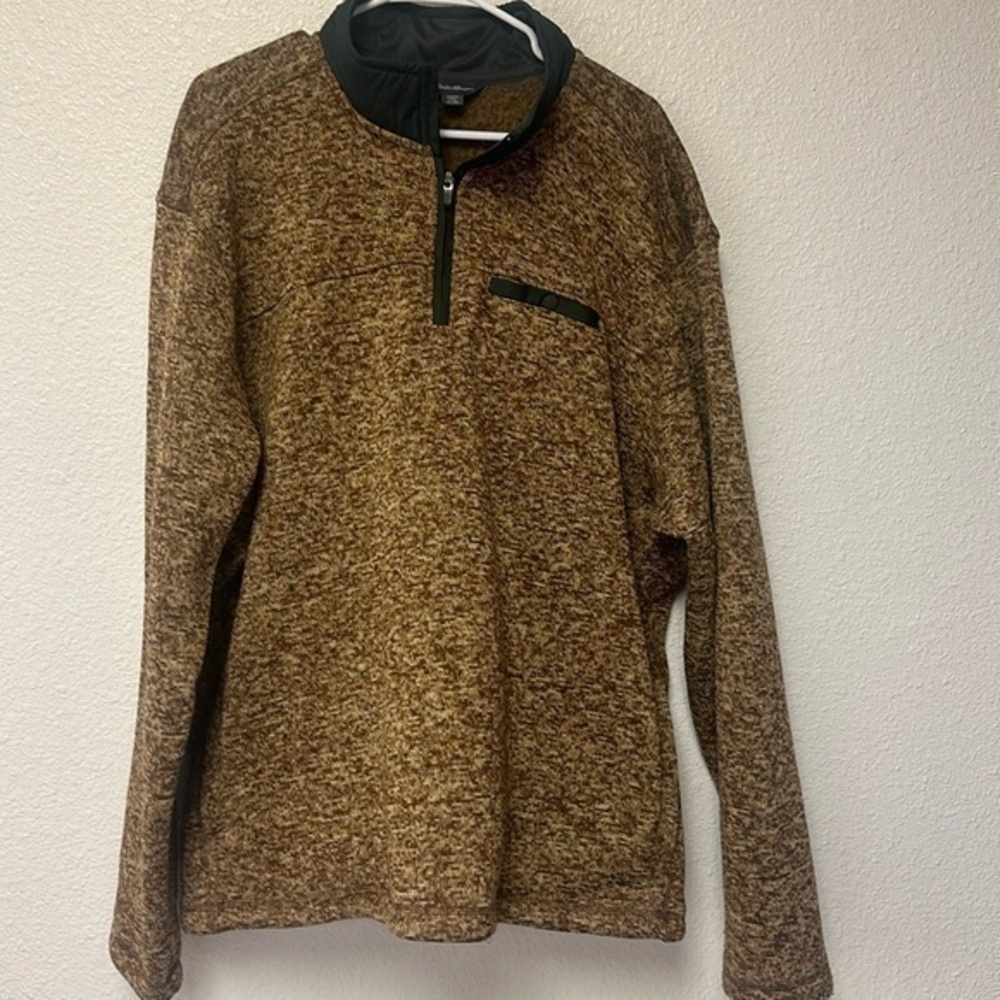 Eddie Bauer men’s brown and tan sweater jacket size xxl